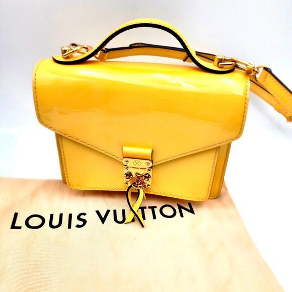 LOUIS VUITTON Yellow Vernis Leather Monceau BB Bag - Picture 2 of 16